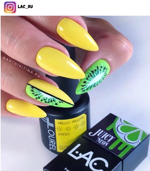kiwi nail polish design