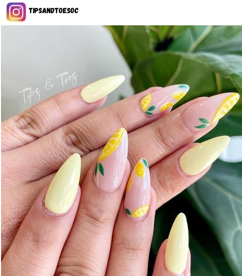 lemon nail art