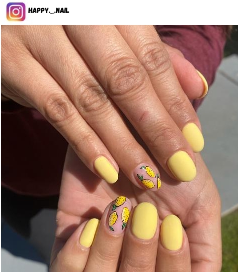 lemon nail art
