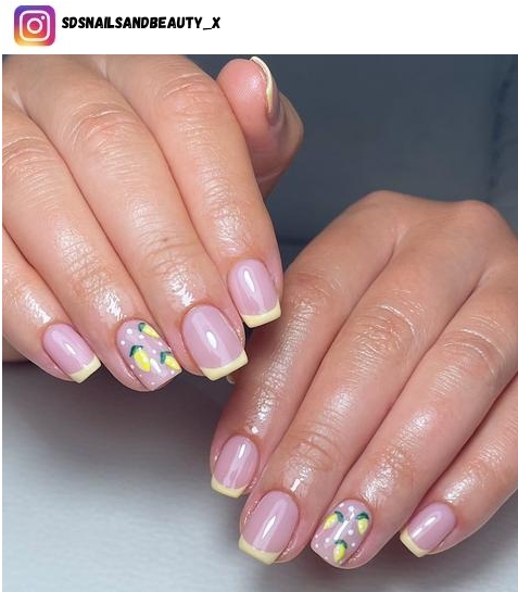 lemon nail polish design