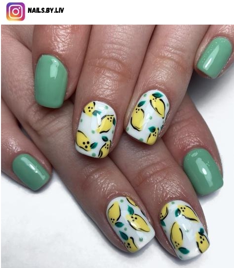 lemon nail design ideas