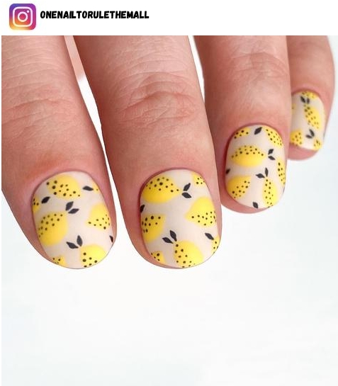 lemon nail design