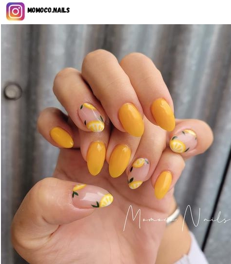 lemon nail design ideas