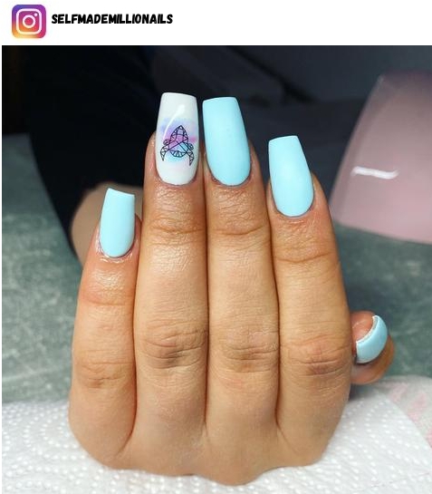 light blue nail art