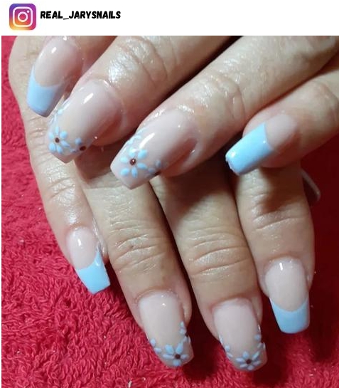light blue nail polish design