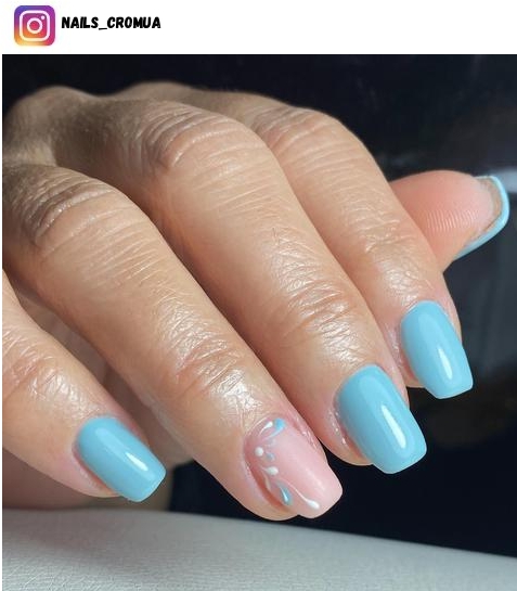 light blue nail polish design