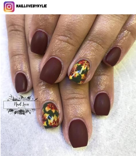 matte fall nail designs