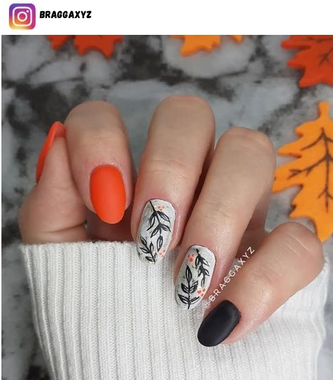 matte fall nail polish design
