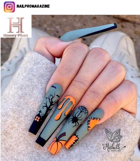 matte grey nail designs
