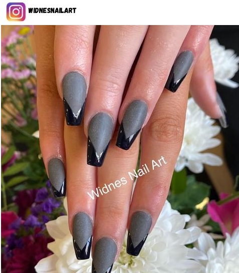 matte grey nail polish design