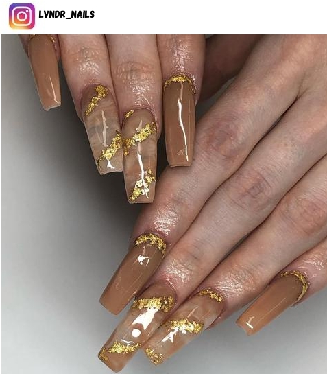 gold flake nail polish design