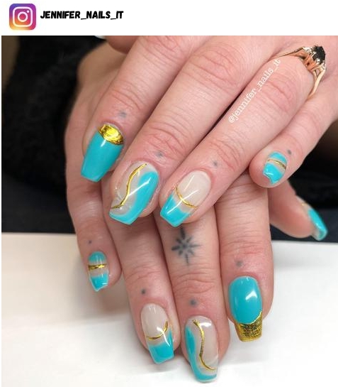 gold flake nail design