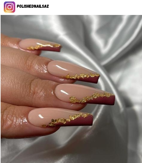 gold flake nail design