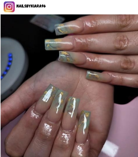 gold flake nail designs