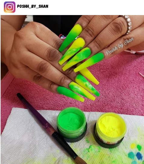 neon yellow nail design ideas
