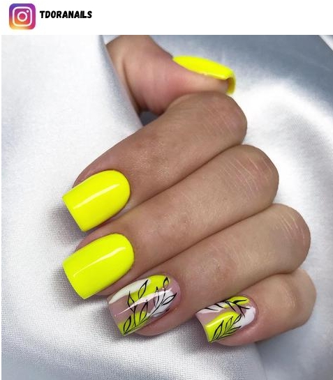 neon yellow nail design ideas