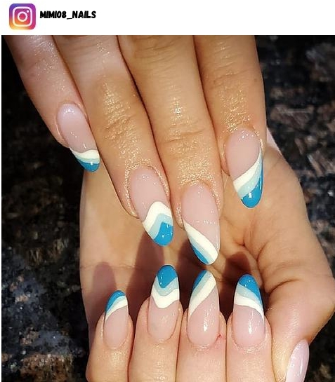 oval french tip nail design ideas