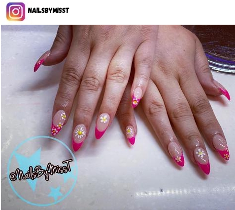 oval french tip nail design
