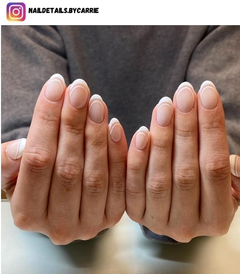 oval french tip nails
