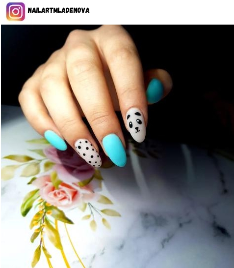 panda nail polish design