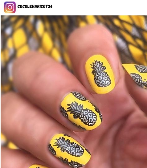 pineapple nail design ideas