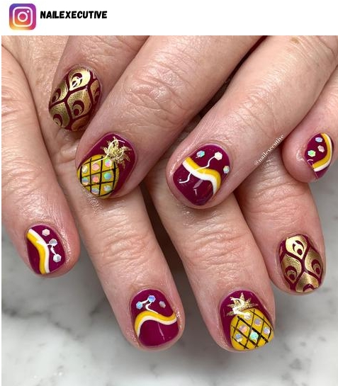 pineapple nail design
