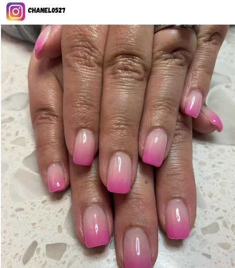pink ombre nail polish design