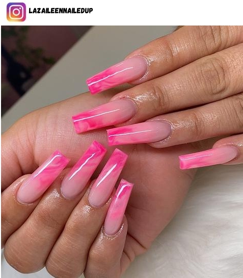 pink ombre nail design