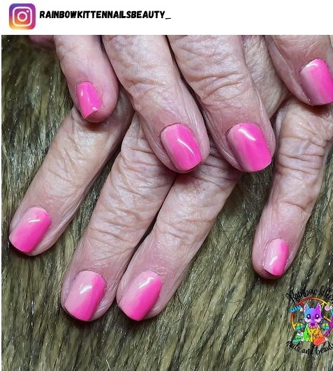 pink ombre nail art
