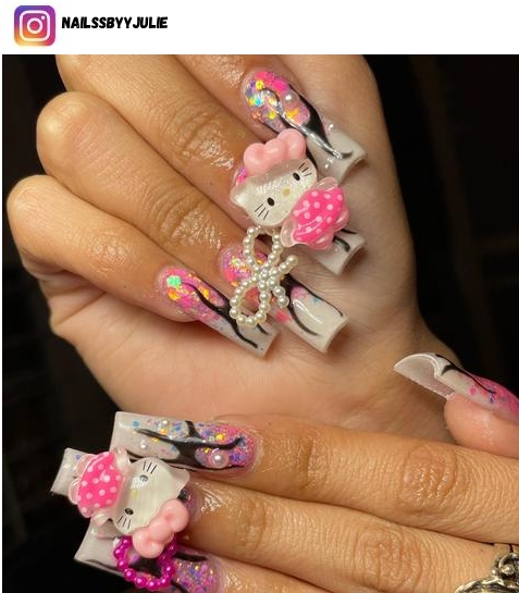 pink ombre nail polish design