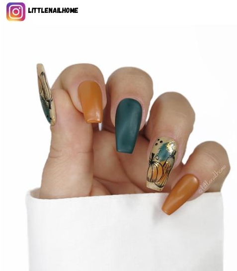 pumpkin nail art