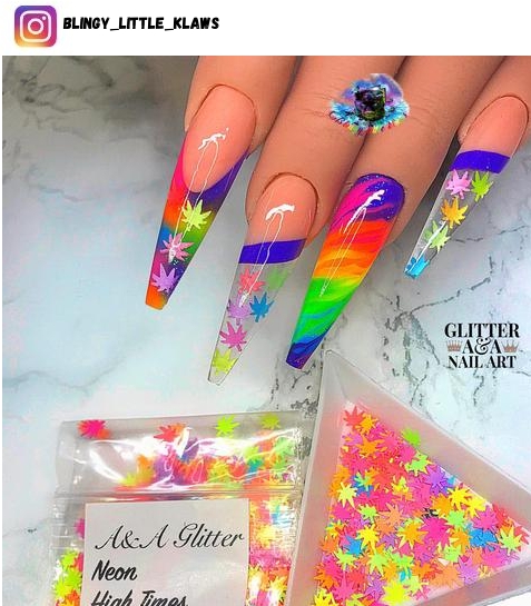 rainbow nail polish design