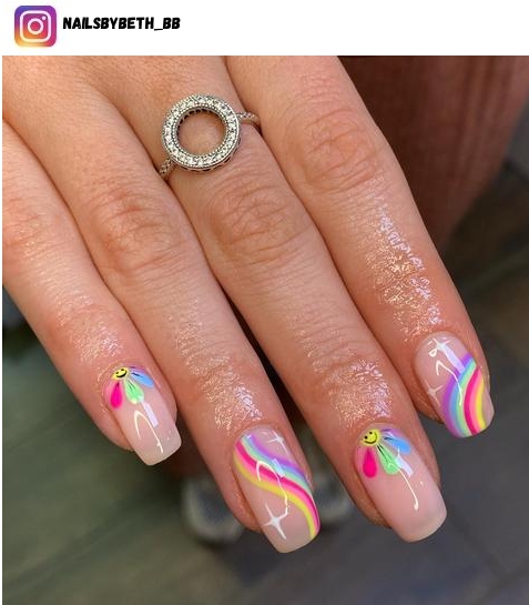 rainbow nail polish design