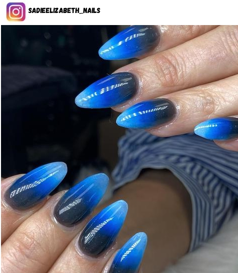 royal blue ombre nail design ideas