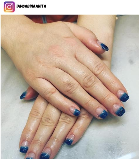 royal blue ombre nail art