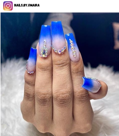 royal blue ombre nail designs