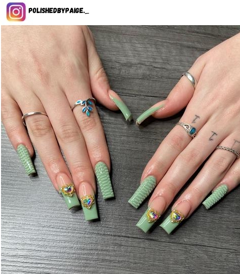 sage green nail polish design