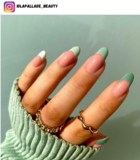sage green nail art
