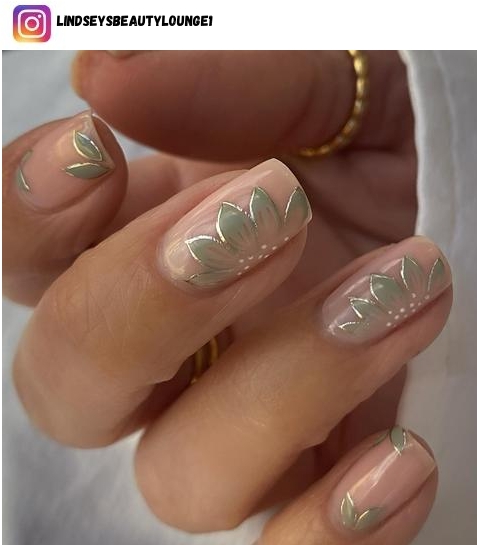 sage green nail design