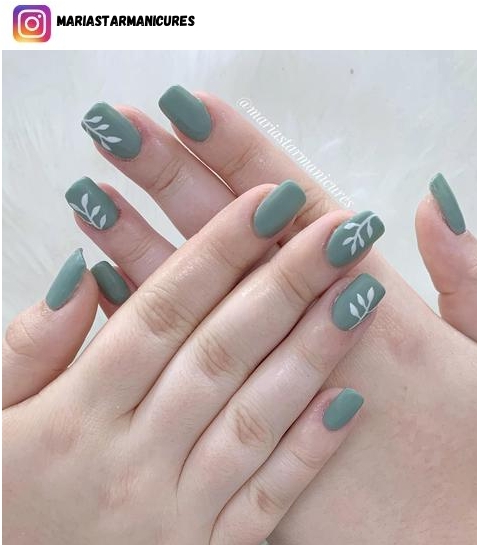 sage green nail design
