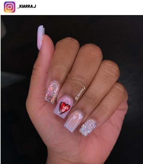 short valentine nail design