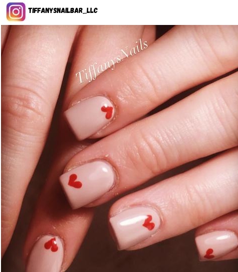 short valentine nail art