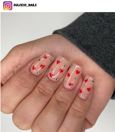 short valentine nail art