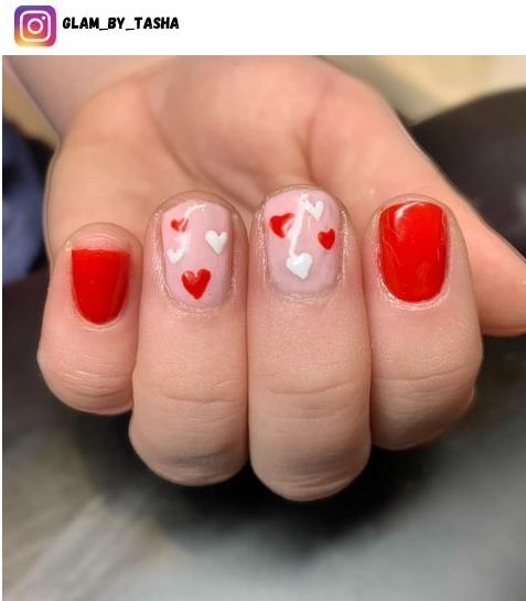 short valentine nail design
