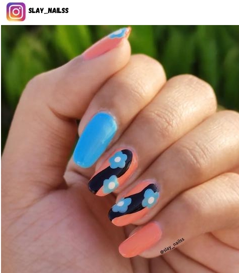 simple flower nail design ideas