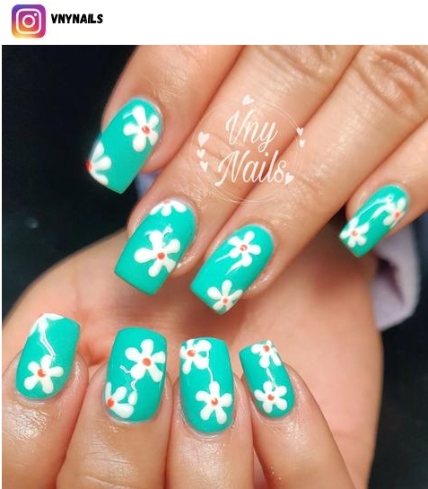 simple flower nail design ideas