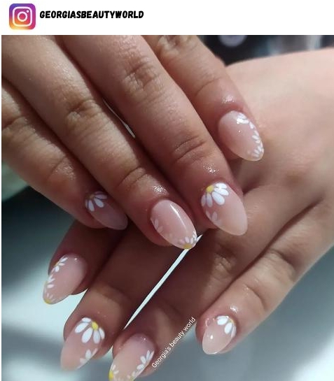 simple flower nail polish design