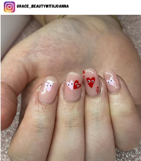 simple heart nail design