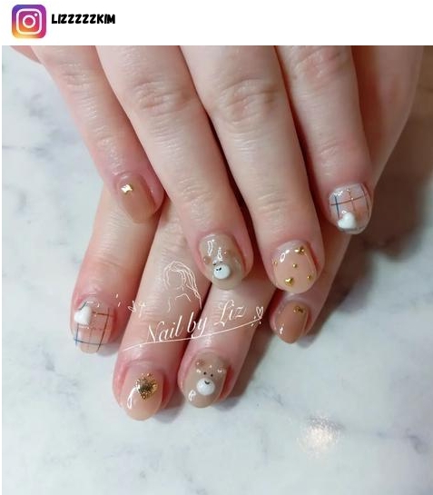 teddy bear nail art