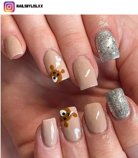 teddy bear nail designs